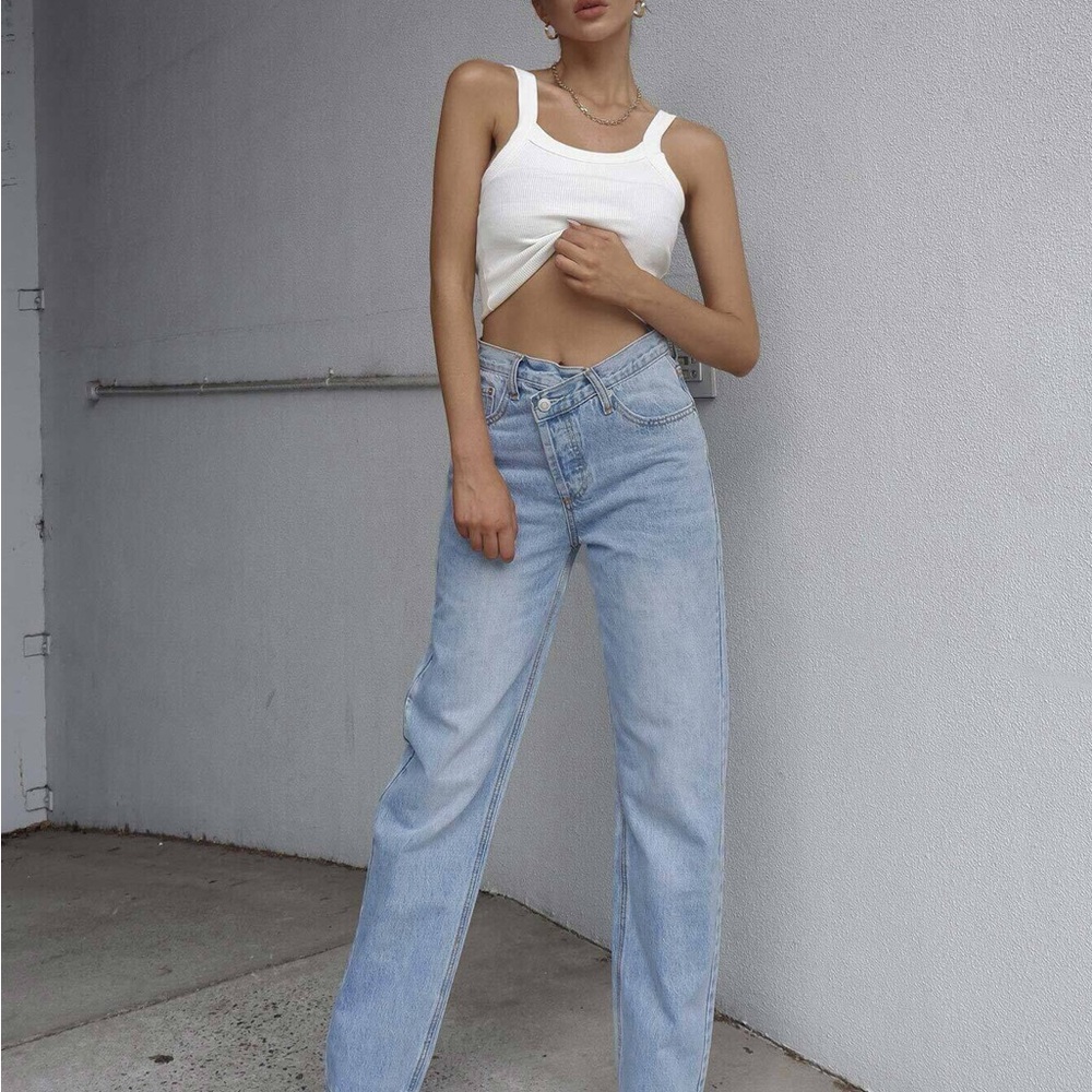 Princess Polly Light Wash Straight Leg Jeans